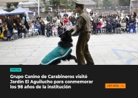 Grupo Canino de Carabineros visit&oacute; Jard&iacute;n El Aguilucho para conmemorar los 98 a&ntilde;os de la instituci&oacute;n